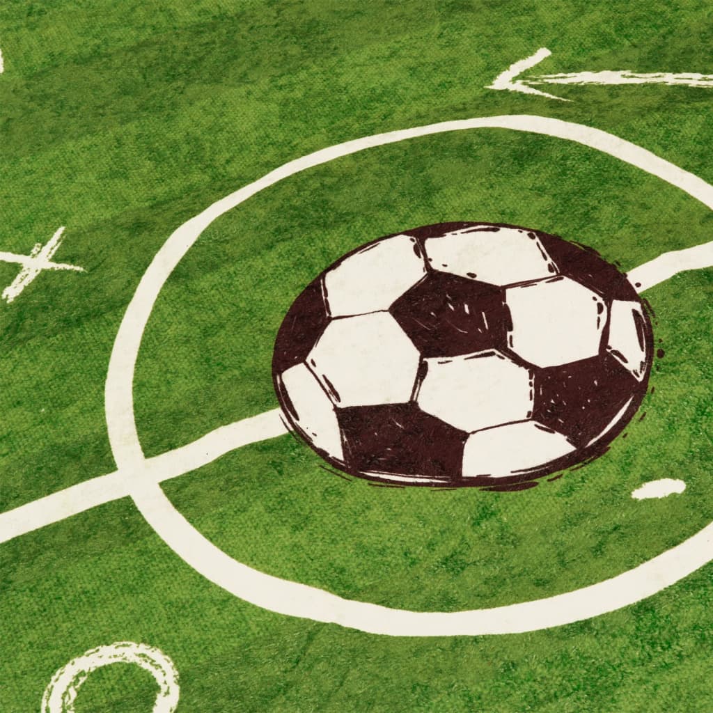 Kindervloerkleed Voetbalveld Wasbaar Antislip 160X230 Cm Groen