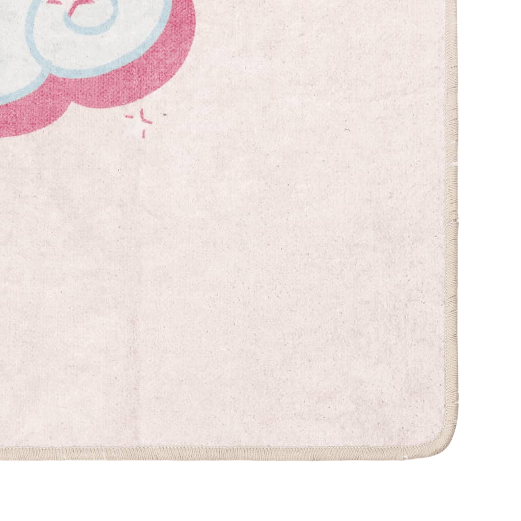 Kindervloerkleed Eenhoorn Wasbaar Antislip 160X230 Cm Groen Roze