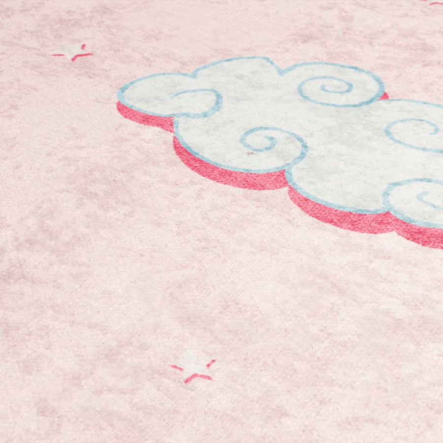 Kindervloerkleed Eenhoorn Wasbaar Antislip 160X230 Cm Groen Roze