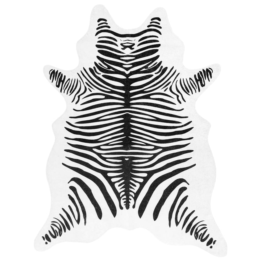 Vloerkleed Zebrapatroon Wasbaar Anti-Slip 120X170 Cm Zwart en wit