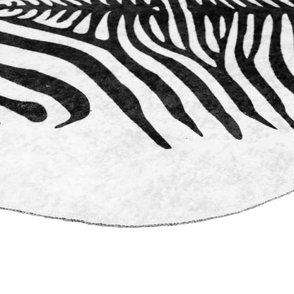 Vloerkleed Zebrapatroon Wasbaar Anti-Slip 120X170 Cm Zwart en wit