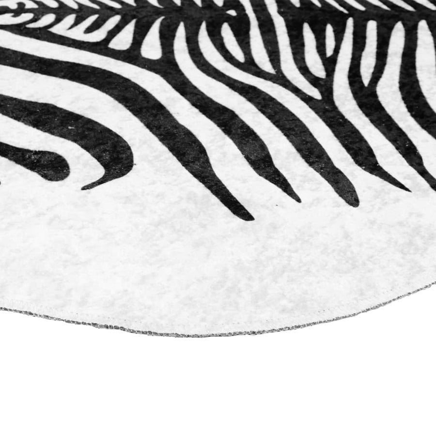 Vloerkleed Zebrapatroon Wasbaar Anti-Slip 120X170 Cm Zwart en wit