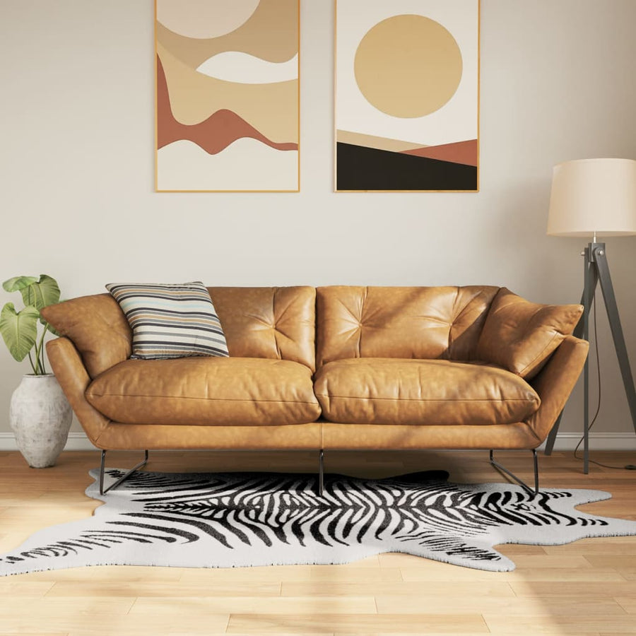 Vloerkleed Zebrapatroon Wasbaar Anti-Slip 120X170 Cm Zwart en wit