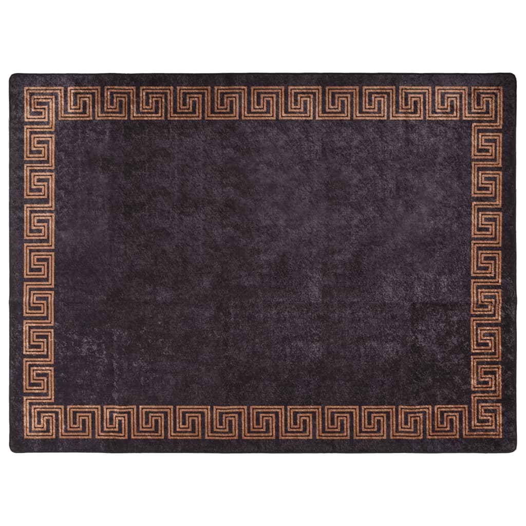 Vloerkleed Wasbaar Anti-Slip En Goudkleurig Zwart 400 x 300 cm