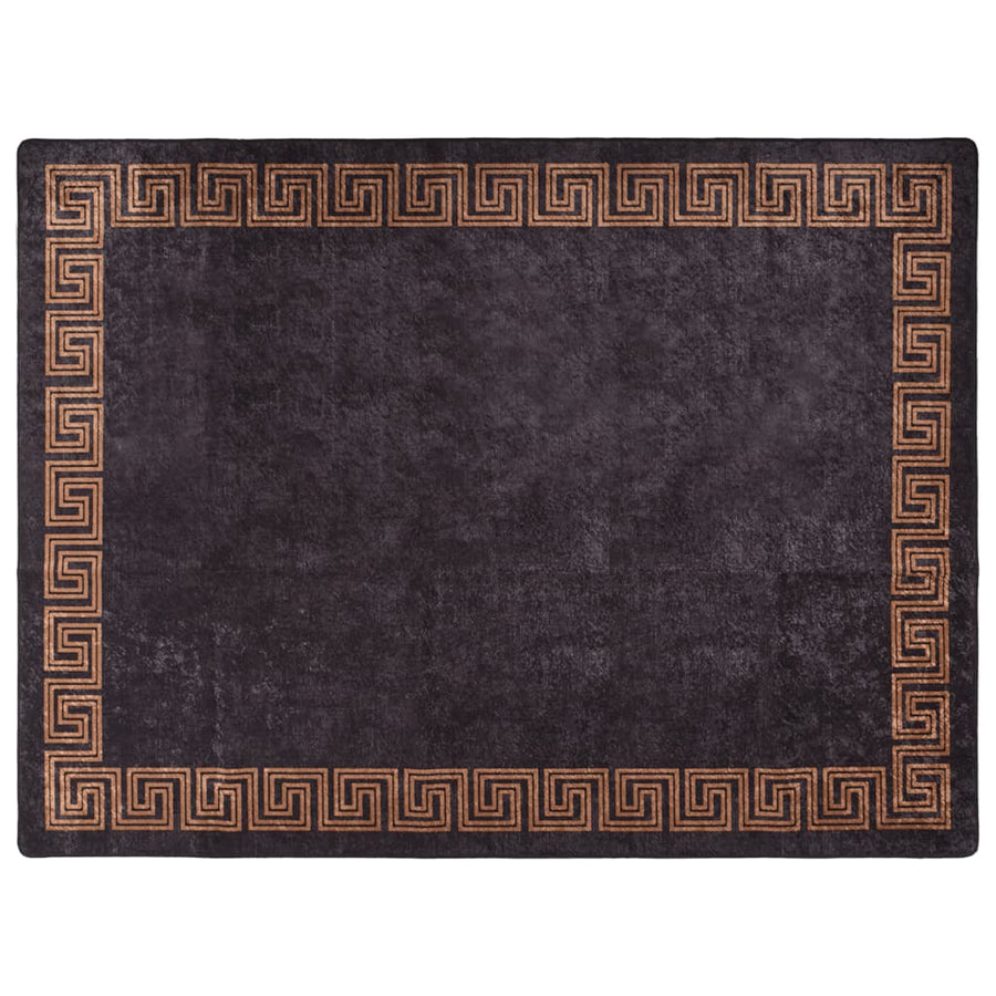Vloerkleed Wasbaar Anti-Slip En Goudkleurig Zwart 400 x 300 cm