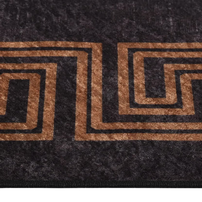 Vloerkleed Wasbaar Anti-Slip En Goudkleurig Zwart 400 x 300 cm