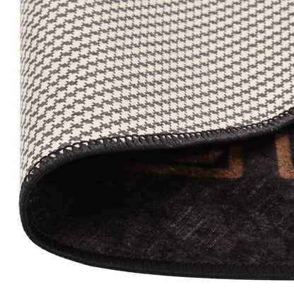 Vloerkleed Wasbaar Anti-Slip En Goudkleurig Zwart Ø 200 cm