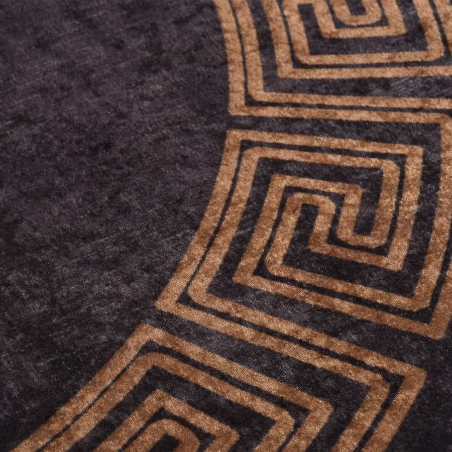 Vloerkleed Wasbaar Anti-Slip En Goudkleurig Zwart Ø 200 cm