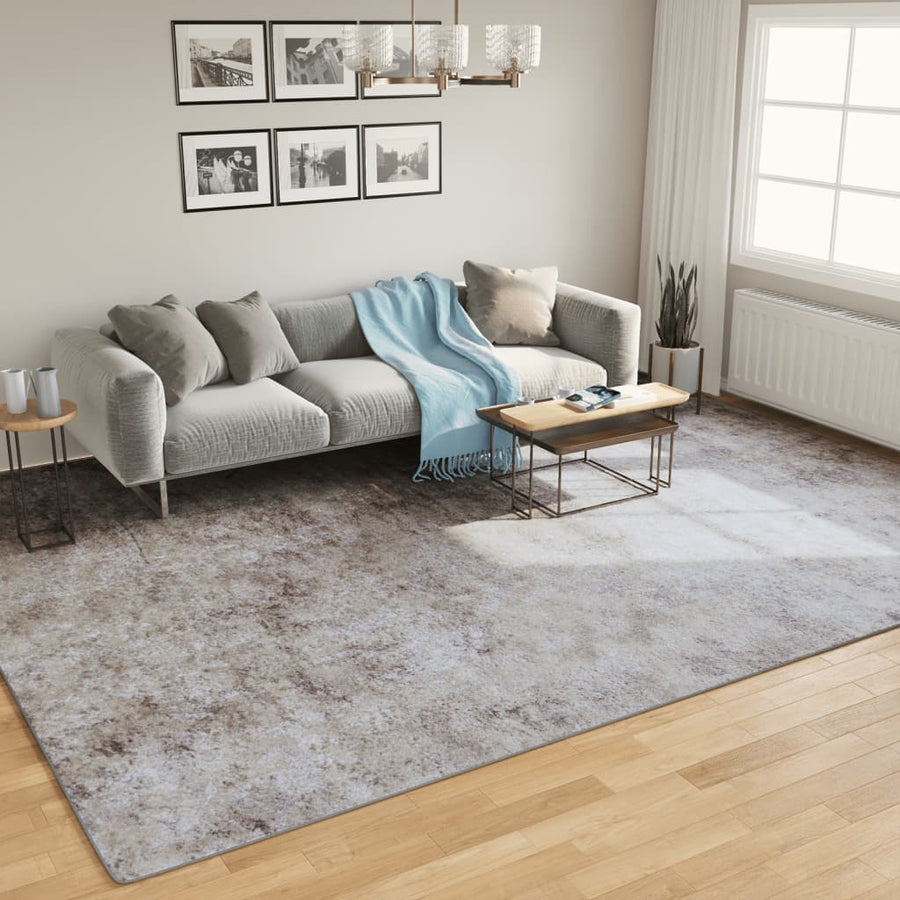 Vloerkleed Wasbaar Anti-Slip Grijs 400 x 300 cm