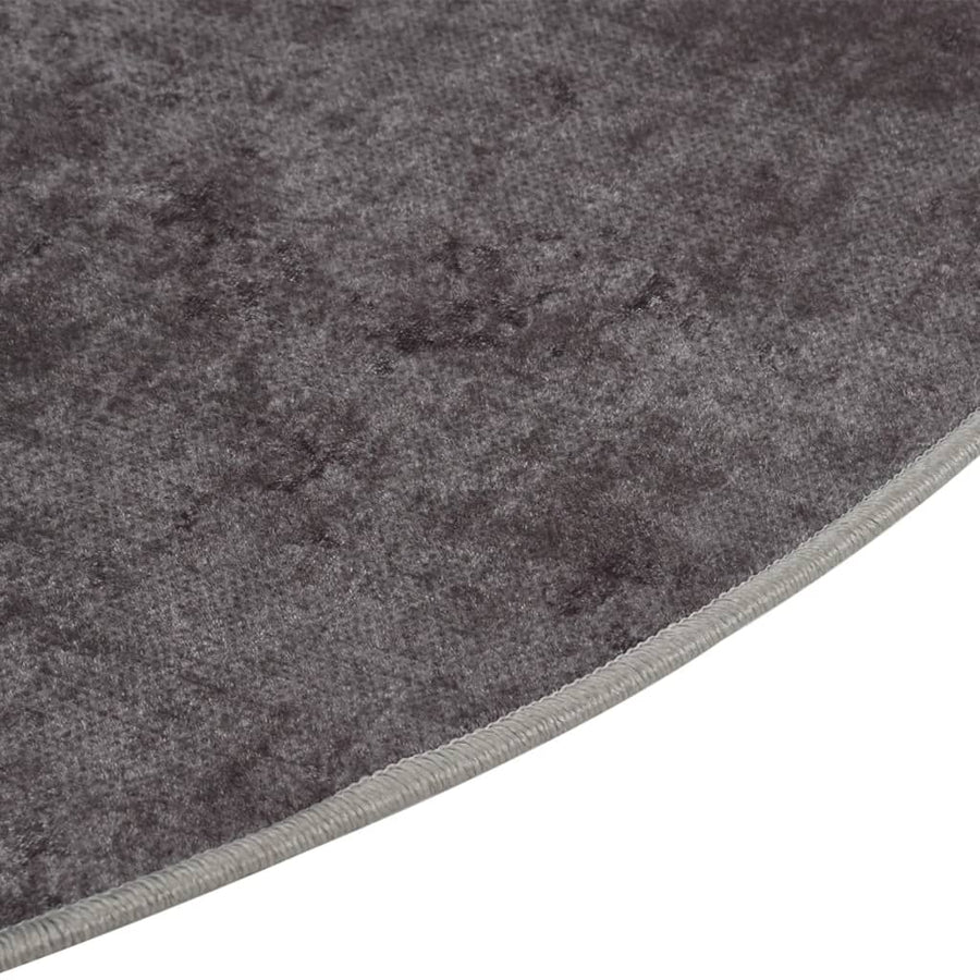 Vloerkleed Wasbaar Anti-Slip Grijs Ø 200 cm