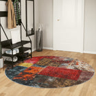 Vloerkleed rond Ø 200 cm meerkleurig wasbaar