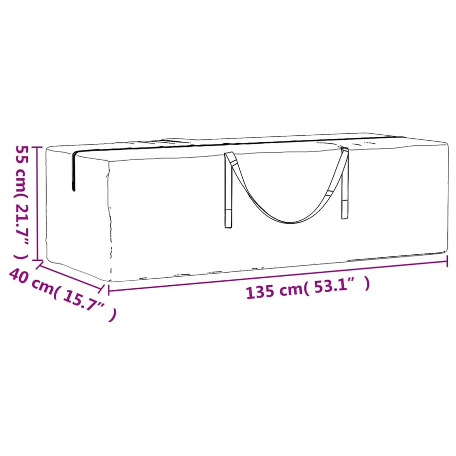Opbergtassen Voor Kerstboom Polyetheen Zwart 2 135 x 40 x 55 cm