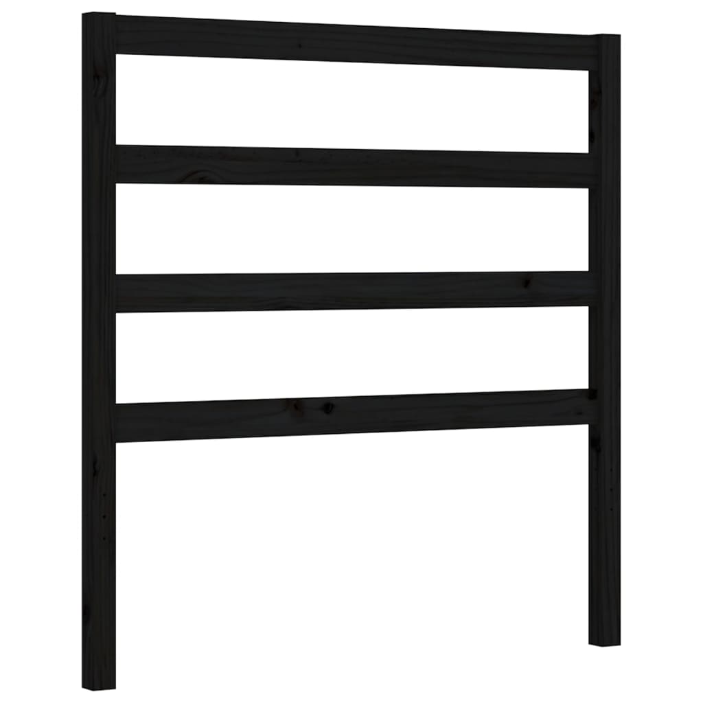 Bedframe Met Hoofdbord Massief Hout 2Ft6 Small Single 75 x 190 cm Zwart