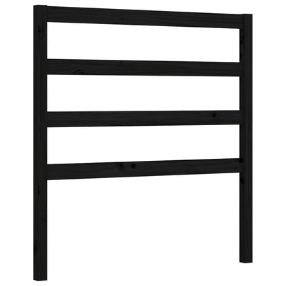 Bedframe Met Hoofdbord Massief Hout 2Ft6 Small Single 75 x 190 cm Zwart