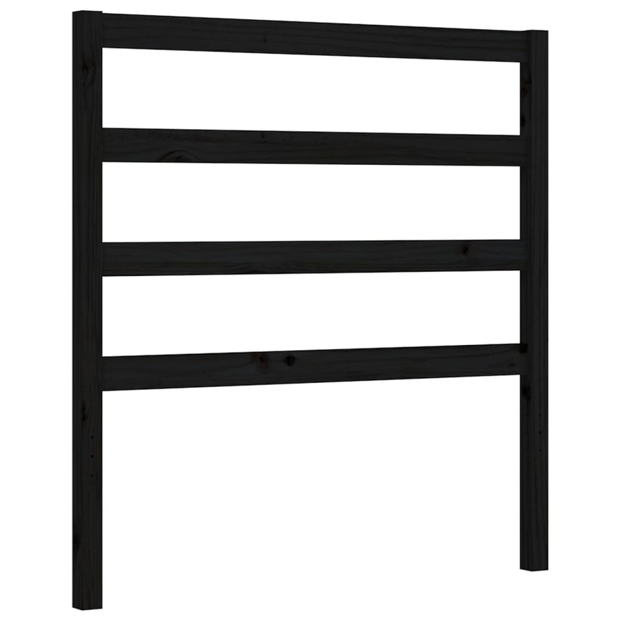 Bedframe Met Hoofdbord Massief Hout 2Ft6 Small Single 75 x 190 cm Zwart