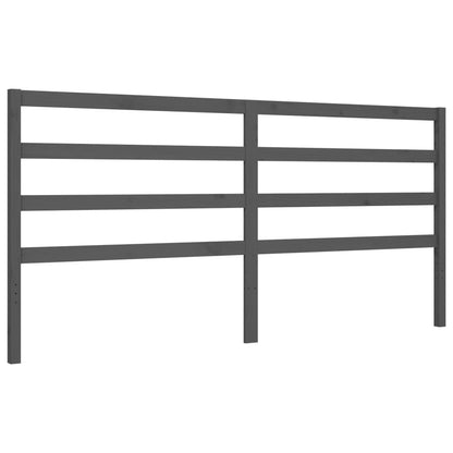 Bedframe Met Hoofdbord Massief Hout 200 x 200 cm Grijs