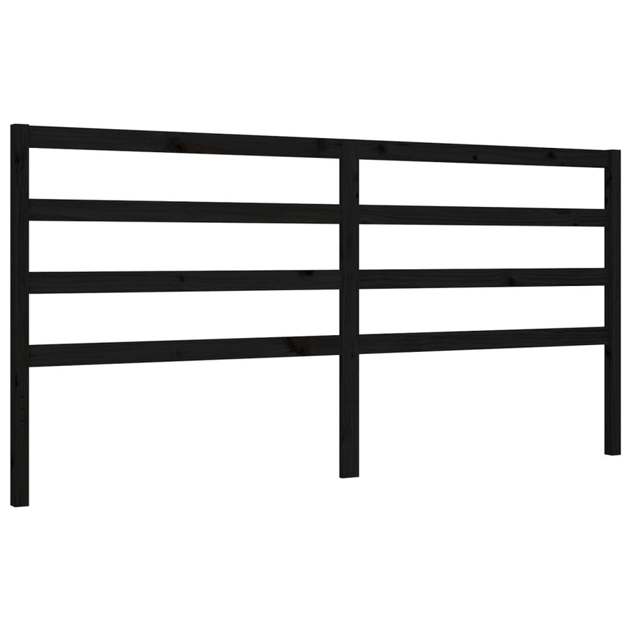 Bedframe Met Hoofdbord Massief Hout 200 x 200 cm Zwart