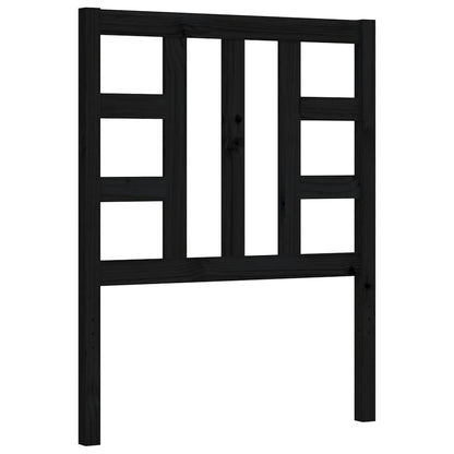 Bedframe Met Hoofdbord Massief Hout 2Ft6 Small Single 75 x 190 cm Zwart