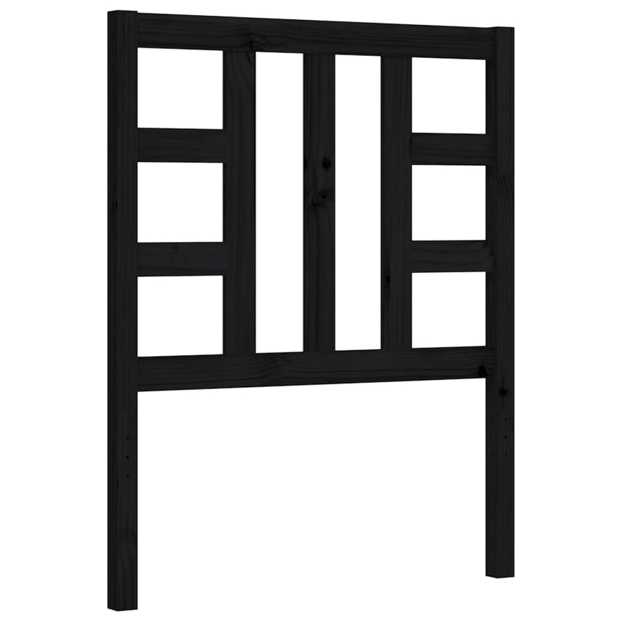 Bedframe Met Hoofdbord Massief Hout 2Ft6 Small Single 75 x 190 cm Zwart
