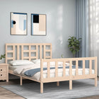 Bedframe Met Hoofdbord Massief Hout 160 x 200 cm Naturel