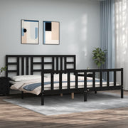 Bedframe massief grenenhout 200x200 cm zwart