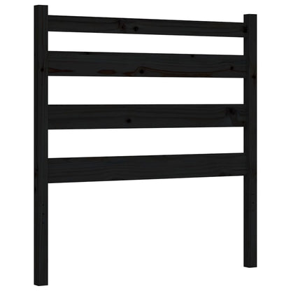 Bedframe Met Hoofdbord Massief Hout 2Ft6 Small Single 75 x 190 cm Zwart