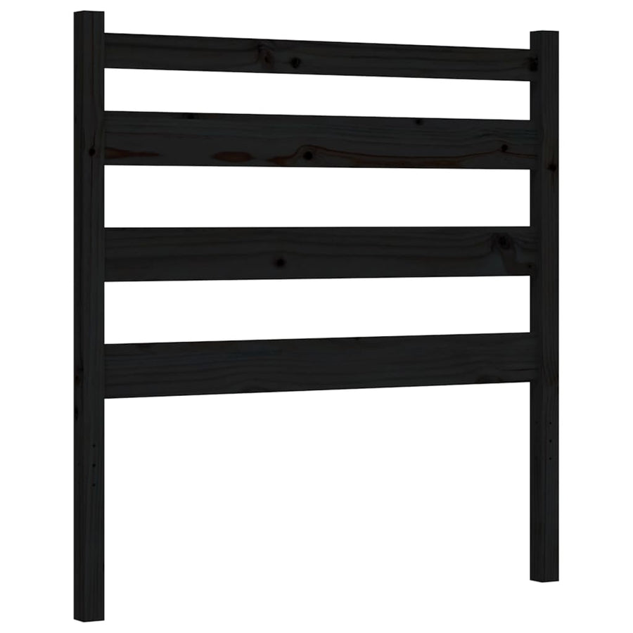 Bedframe Met Hoofdbord Massief Hout 2Ft6 Small Single 75 x 190 cm Zwart