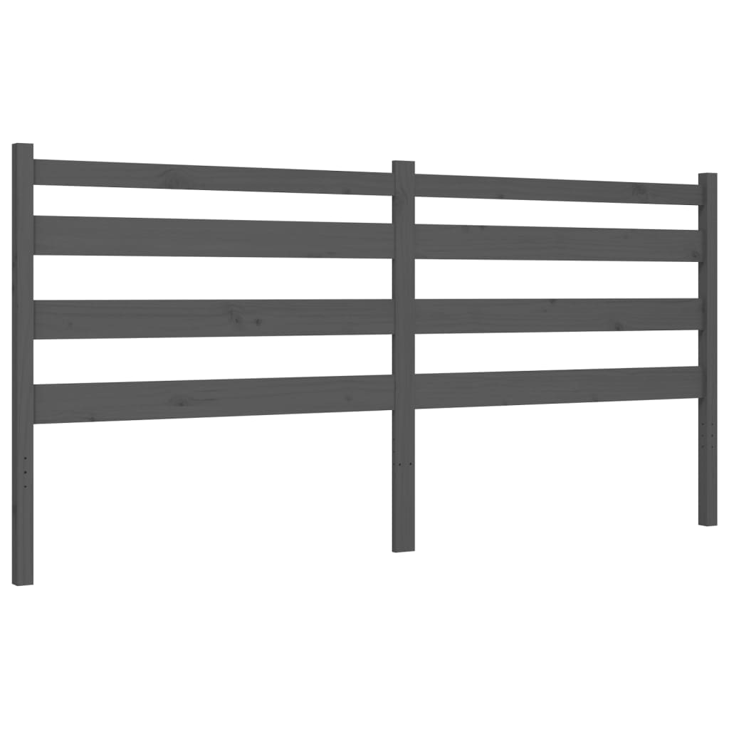 Bedframe Met Hoofdbord Massief Hout 200 x 200 cm Grijs