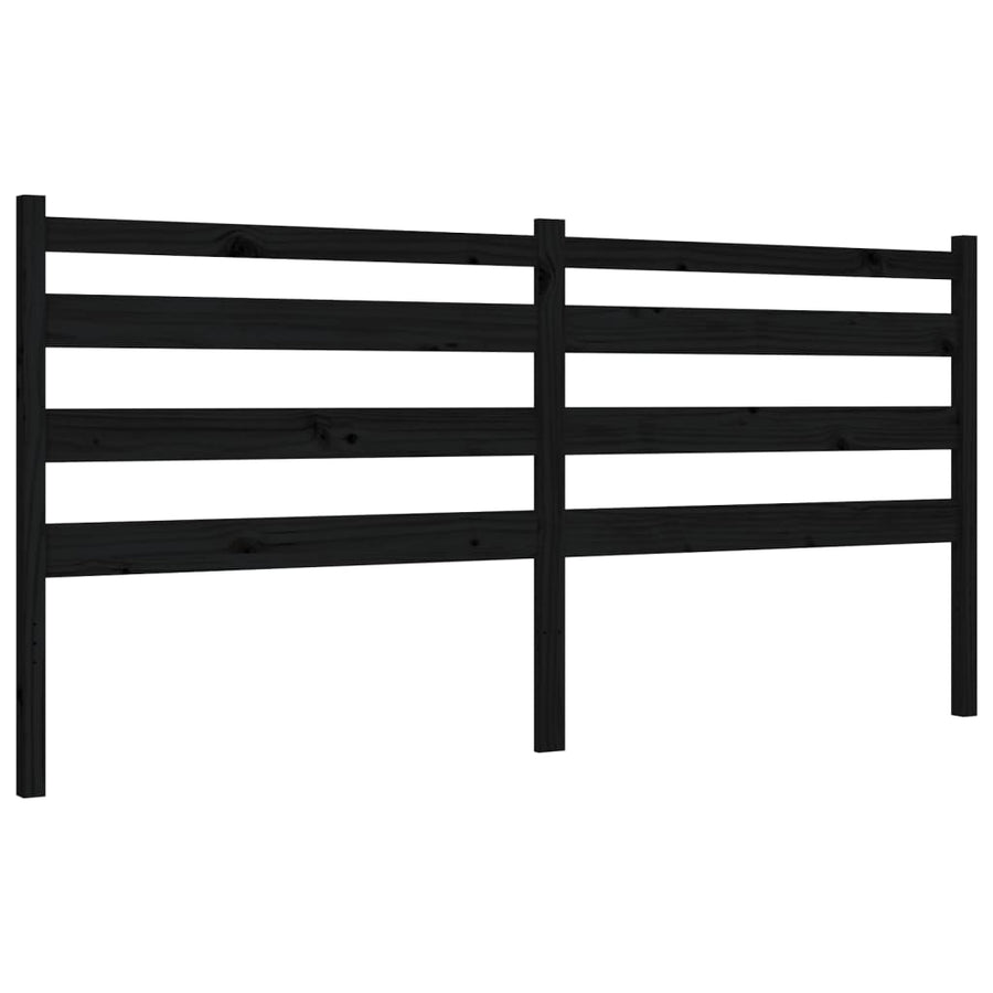 Bedframe Met Hoofdbord Massief Hout 200 x 200 cm Zwart