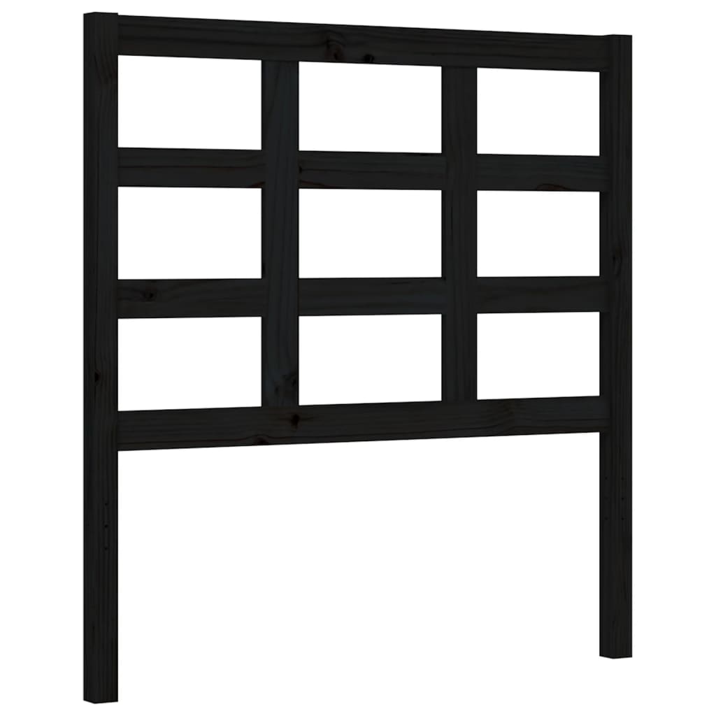 Bedframe Met Hoofdbord Massief Hout 2Ft6 Small Single 75 x 190 cm Zwart