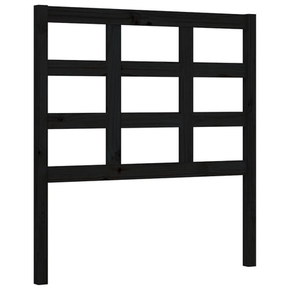 Bedframe Met Hoofdbord Massief Hout 2Ft6 Small Single 75 x 190 cm Zwart