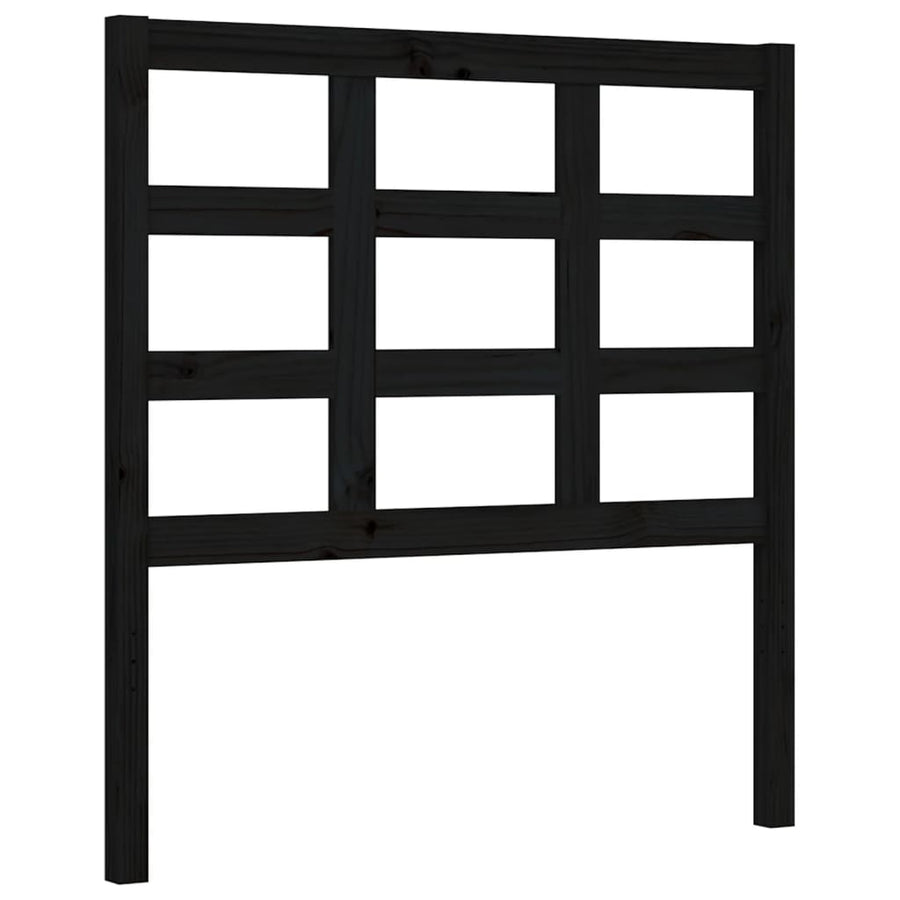 Bedframe Met Hoofdbord Massief Hout 2Ft6 Small Single 75 x 190 cm Zwart