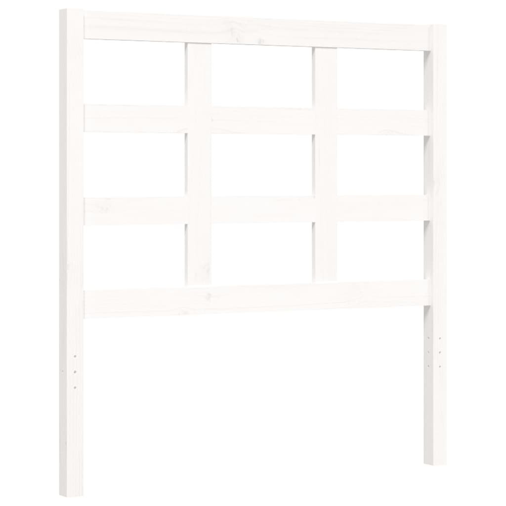 Bedframe Met Hoofdbord Massief Hout 100 x 200 cm Wit