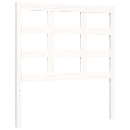 Bedframe Met Hoofdbord Massief Hout 100 x 200 cm Wit