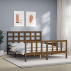 Bedframe Met Hoofdbord Hout 160 x 200 cm Honingbruin