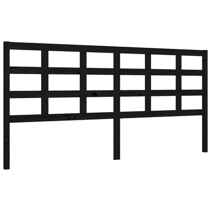 Bedframe Met Hoofdbord Massief Hout 200 x 200 cm Zwart