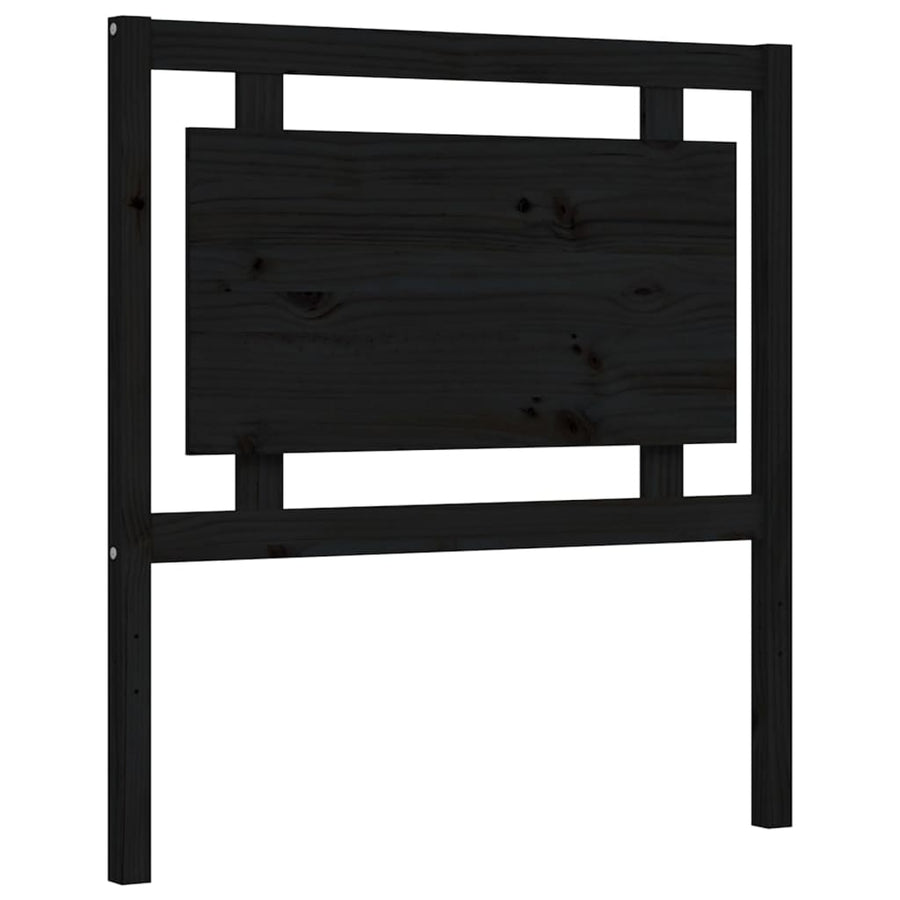Bedframe Met Hoofdbord Massief Hout 2Ft6 Small Single 75 x 190 cm Zwart