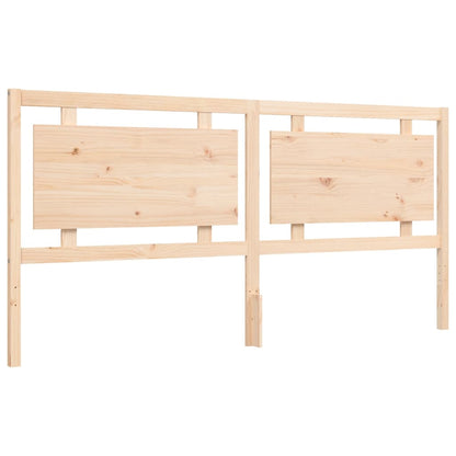 Bedframe Met Hoofdbord Massief Hout 180 x 200 cm Naturel