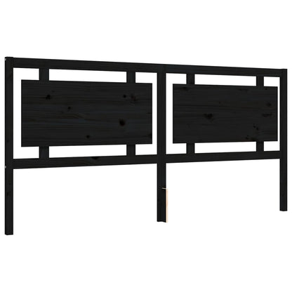 Bedframe Met Hoofdbord Massief Hout 200 x 200 cm Zwart