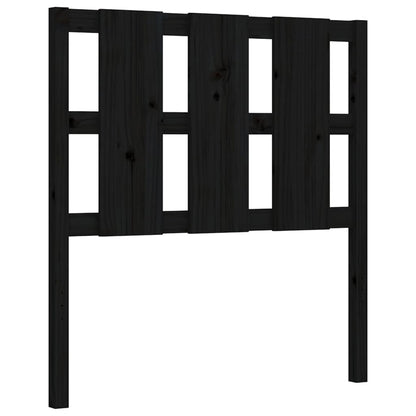 Bedframe Met Hoofdbord Massief Hout 2Ft6 Small Single 75 x 190 cm Zwart