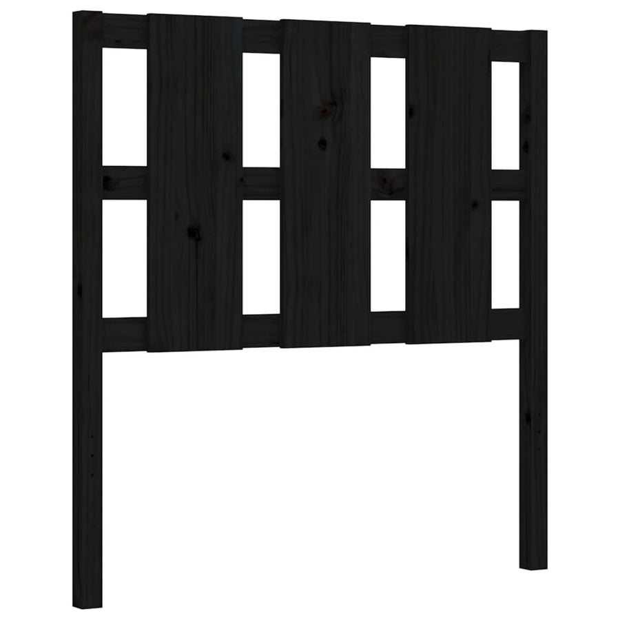 Bedframe Met Hoofdbord Massief Hout 2Ft6 Small Single 75 x 190 cm Zwart
