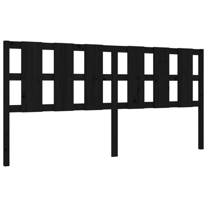 Bedframe Met Hoofdbord Massief Hout 200 x 200 cm Zwart