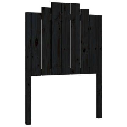 Bedframe Met Hoofdbord Massief Hout 2Ft6 Small Single 75 x 190 cm Zwart