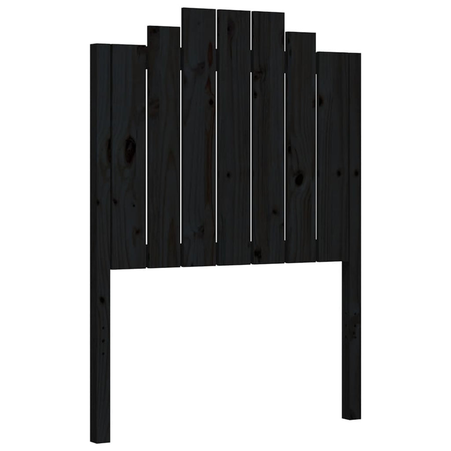 Bedframe Met Hoofdbord Massief Hout 2Ft6 Small Single 75 x 190 cm Zwart