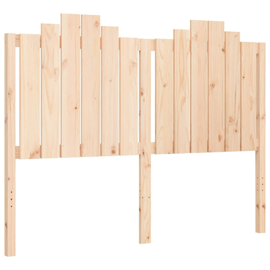 Bedframe Met Hoofdbord Massief Hout 140 x 200 cm Naturel