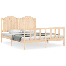 Bedframe Met Hoofdbord Massief Hout 160 x 200 cm Naturel