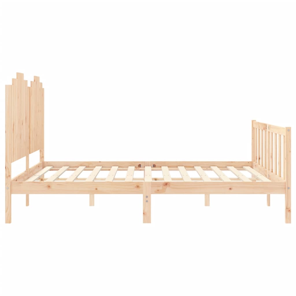 Bedframe met hoofdbord massief hout 180x200 cm
