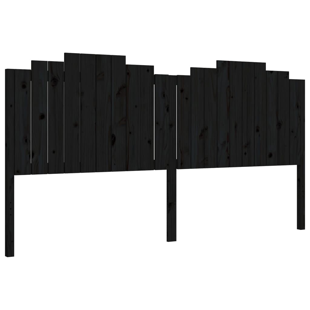 Bedframe Met Hoofdbord Massief Hout 200 x 200 cm Zwart