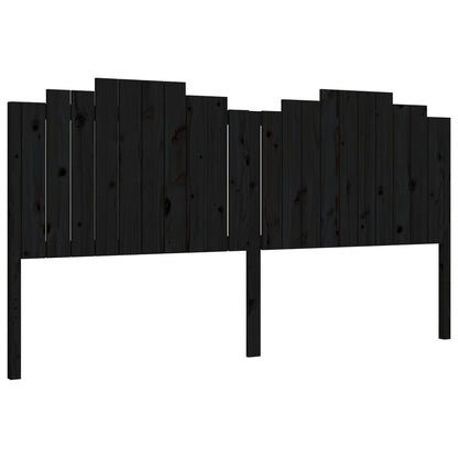 Bedframe Met Hoofdbord Massief Hout 200 x 200 cm Zwart
