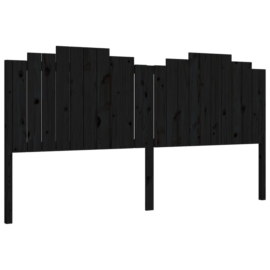Bedframe Met Hoofdbord Massief Hout 200 x 200 cm Zwart